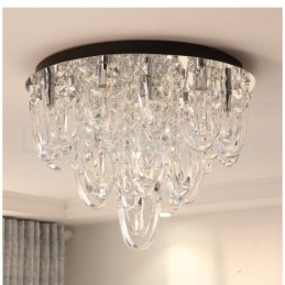 Luksus Crystal Flush Mount Loftlampestolpe Moderne Lampe