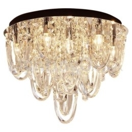 Luksus Crystal Flush Mount Loftlampestolpe Moderne Lampe