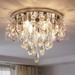 Luksus rund krystal flush-mount loftslamper
