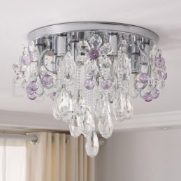 Luksus rund krystal flush-mount loftslamper