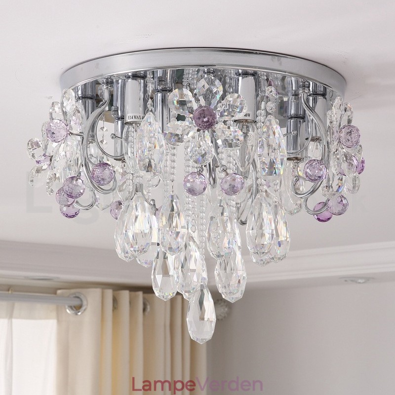 Luksus rund krystal flush-mount loftslamper