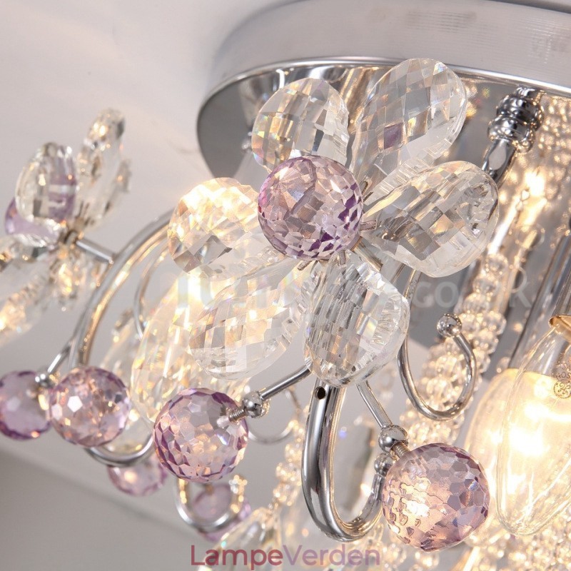 Luksus rund krystal flush-mount loftslamper