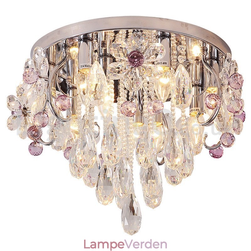 Luksus rund krystal flush-mount loftslamper