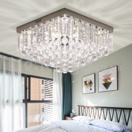 Moderne 40 cm 50 cm firkantede krystal forsænkede loftslamper
