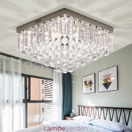 Moderne 40 cm 50 cm firkantede krystal forsænkede loftslamper Moderne 40 cm 50 cm firkantede krystal forsænkede loftslamper