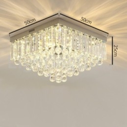 Moderne 40 cm 50 cm firkantede krystal forsænkede loftslamper