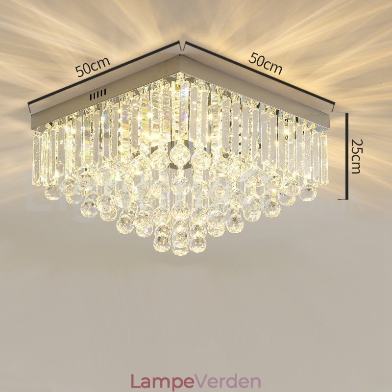 Moderne 40 cm 50 cm firkantede krystal forsænkede loftslamper