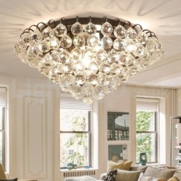 Moderne 30 CM 55 CM runde krystal Flush Mount Loftslamper
