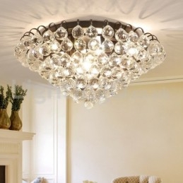 Moderne 30 CM 55 CM runde krystal Flush Mount Loftslamper