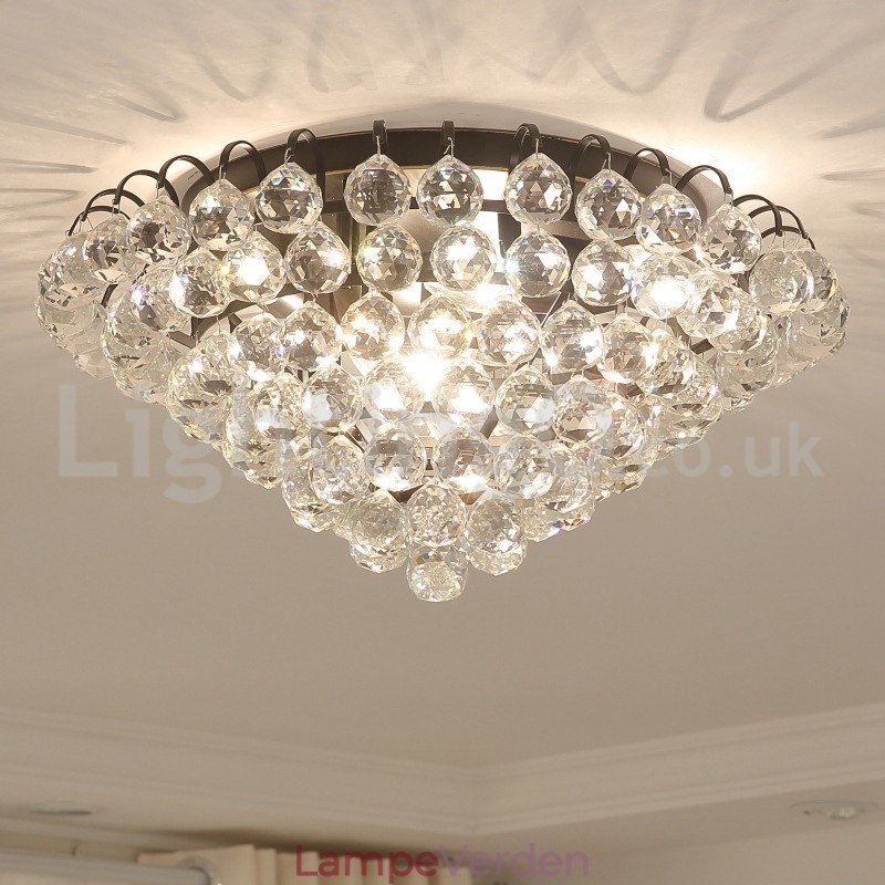 Moderne 30 CM 55 CM runde krystal Flush Mount Loftslamper