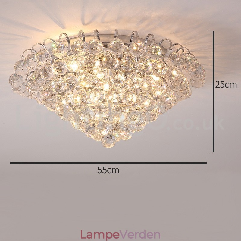 Moderne 30 CM 55 CM runde krystal Flush Mount Loftslamper