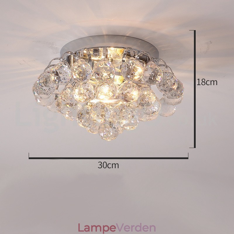Moderne 30 CM 55 CM runde krystal Flush Mount Loftslamper