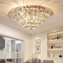 Moderne 30 CM 55 CM runde krystal Flush Mount Loftslamper