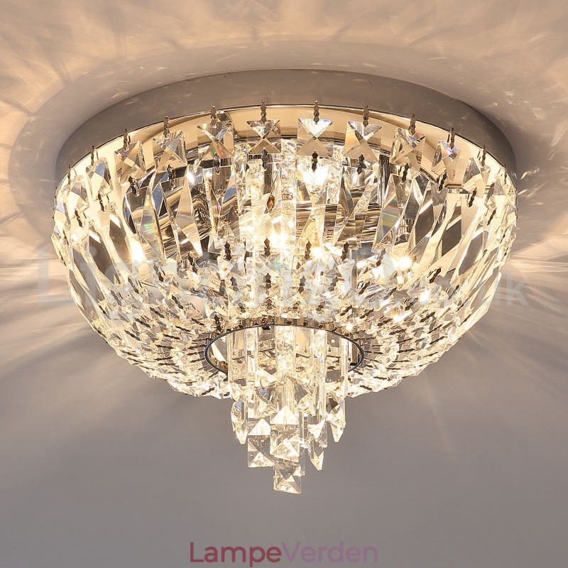 Moderne udsøgte runde flush Mount Crystal Ceiling Lights