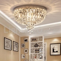 Moderne udsøgte runde flush Mount Crystal Ceiling Lights