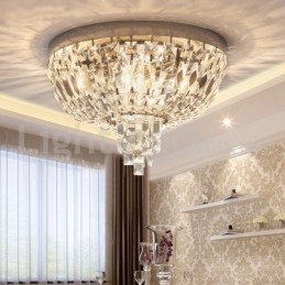 Moderne udsøgte runde flush Mount Crystal Ceiling Lights