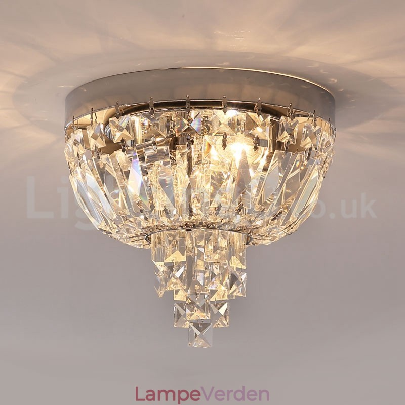 Moderne udsøgte runde flush Mount Crystal Ceiling Lights
