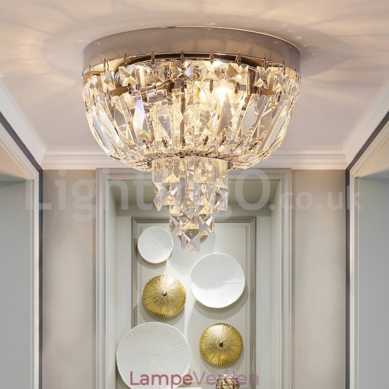 Moderne udsøgte runde flush Mount Crystal Ceiling Lights