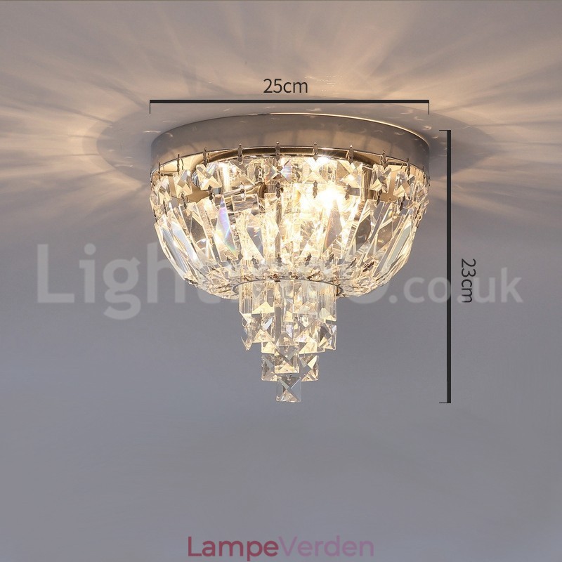 Moderne udsøgte runde flush Mount Crystal Ceiling Lights