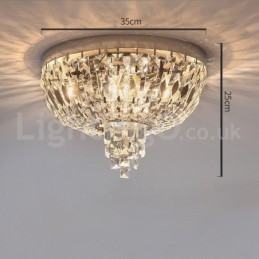 Moderne udsøgte runde flush Mount Crystal Ceiling Lights
