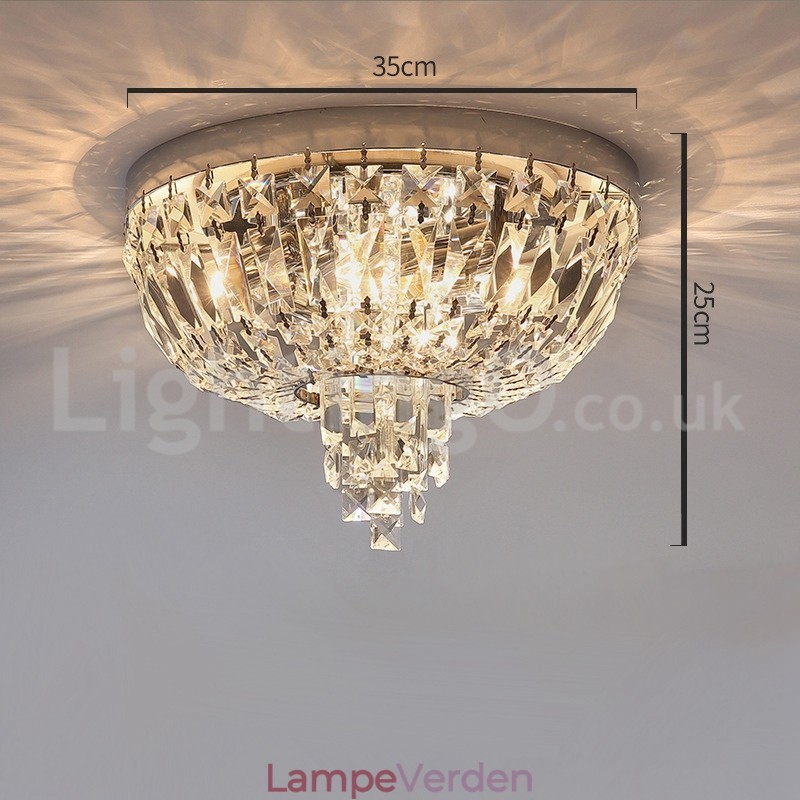 Moderne udsøgte runde flush Mount Crystal Ceiling Lights