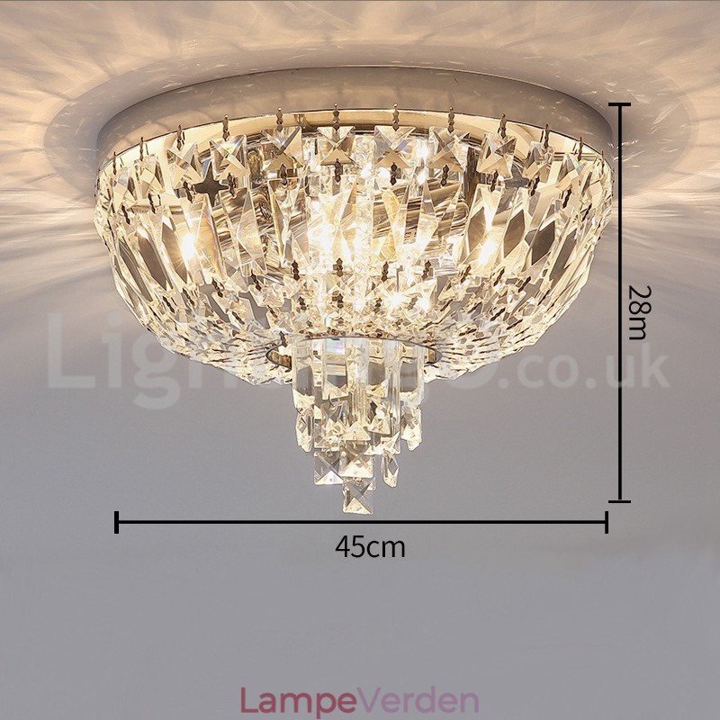 Moderne udsøgte runde flush Mount Crystal Ceiling Lights