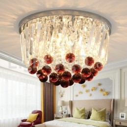 Moderne runde, flush Mount Crystal Ceiling Lights