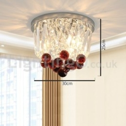 Moderne runde, flush Mount Crystal Ceiling Lights
