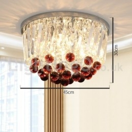 Moderne runde, flush Mount Crystal Ceiling Lights
