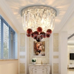 Moderne runde, flush Mount Crystal Ceiling Lights
