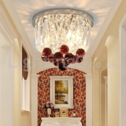 Moderne runde, flush Mount Crystal Ceiling Lights