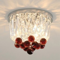 Moderne runde, flush Mount Crystal Ceiling Lights