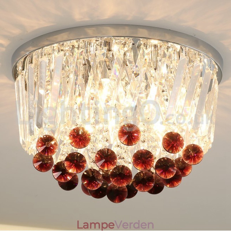 Moderne runde, flush Mount Crystal Ceiling Lights