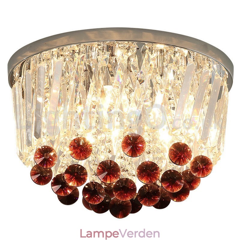 Moderne runde, flush Mount Crystal Ceiling Lights