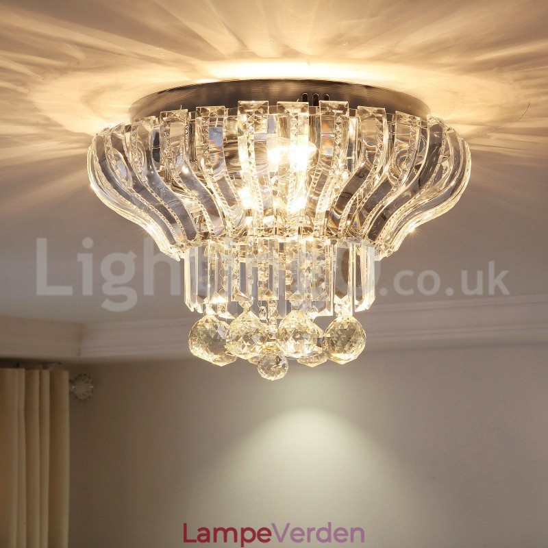 Moderne moderne 38CM 57CM Runde Flush Mount Crystal Ceiling Lights