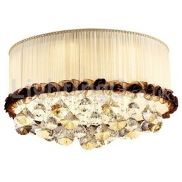 Moderne moderne 50 cm runde, flush Mount Crystal Ceiling Lights Stofskærm