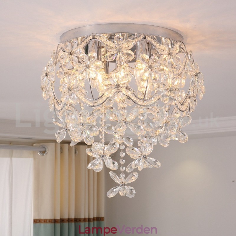 Moderne mode 48 cm runde, indbyggede krystalloftslys