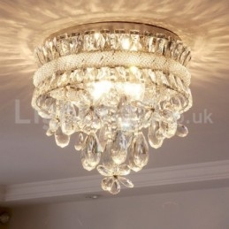 Billige Moderne 40CM Runde Flush Mount Crystal Loftslamper