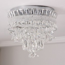 Billige Moderne 40CM Runde Flush Mount Crystal Loftslamper
