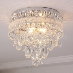 Billige Moderne 40CM Runde Flush Mount Crystal Loftslamper