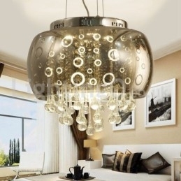 Moderne 40 cm rund glaslampeskærm Crystal Pendel Light