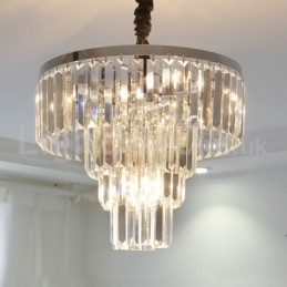Elegant Billig Moderne 4 Tier Rund Crystal Pendel Light