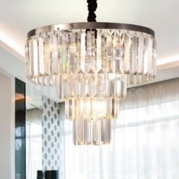 Elegant Billig Moderne 4 Tier Rund Crystal Pendel Light