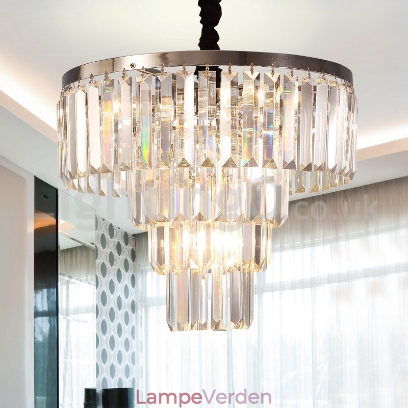 Elegant Billig Moderne 4 Tier Rund Crystal Pendel Light