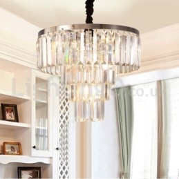 Elegant Billig Moderne 4 Tier Rund Crystal Pendel Light