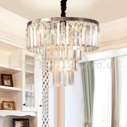 Elegant Billig Moderne 4 Tier Rund Crystal Pendel Light
