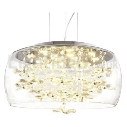 Moderne 40 cm 50 cm rund lampeskærm i klart glas i krystal