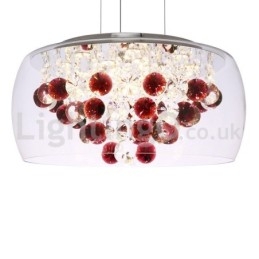 Moderne 40 cm 50 cm rund lampeskærm i klart glas i krystal