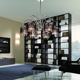 Moderne moderne krystal krom metal lysekrone