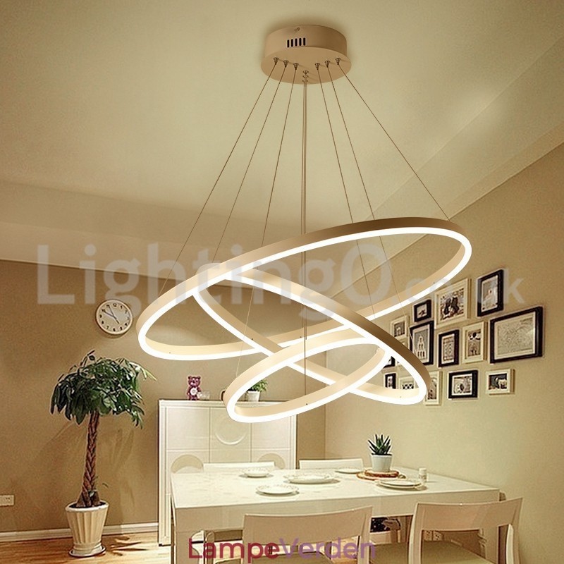 Moderne tre-cirkel pendant lys fjernbetjening
